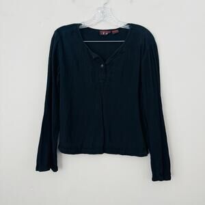 Funky People Black Knit Long Sleeve Blouse Women’s Size L
